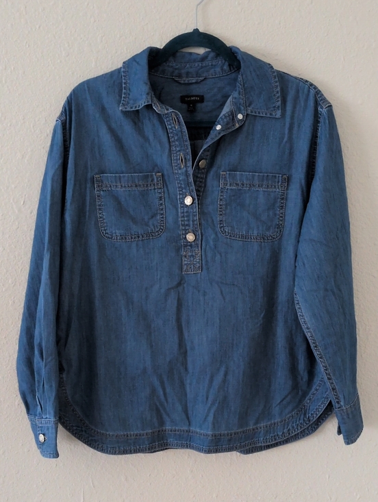 Talbots Tops - Talbots Denim Chambray Pullover Blouse Size Medium